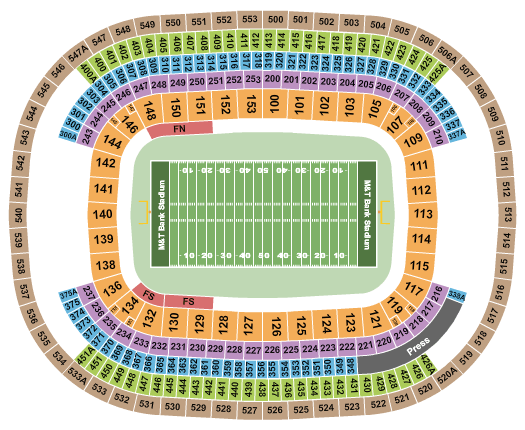 M&T Bank Stadium Army Seating Chart